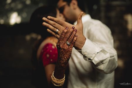 Premium Photo | Wedding ritual of rings for engagement in hands