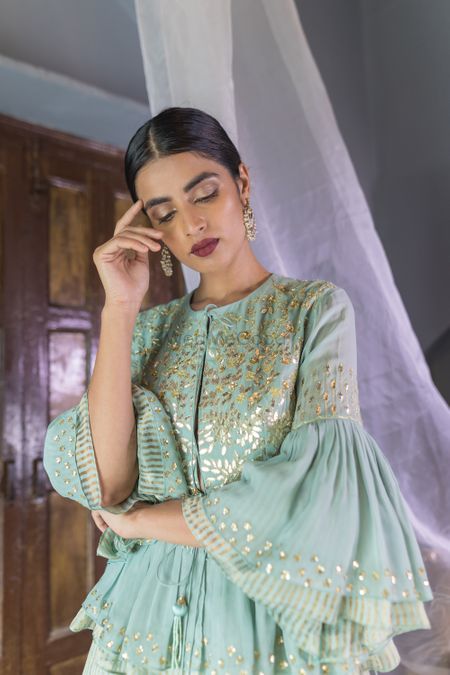 Photo of Bell sleeves blouse with gota patti work