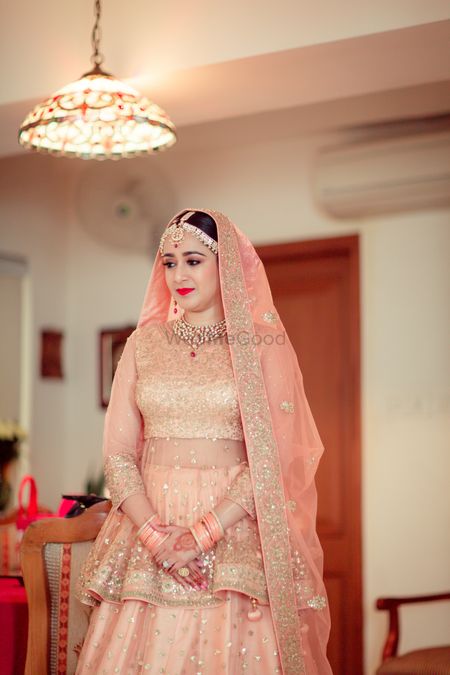 Admirable Cream Net Bridal Lehenga Choli -
