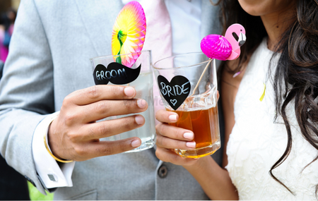 Brunch idea with bride and groom sipper 