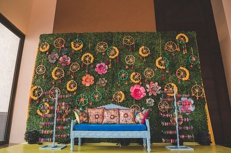 Photo of Beautiful floral photobooth for mehendi function
