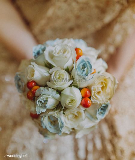 Unique bridal bouquet with fruits 