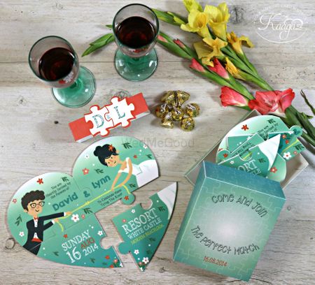 Puzzle game wedding card 