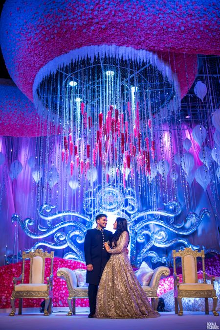 Grand stage decor idea with chandelier 