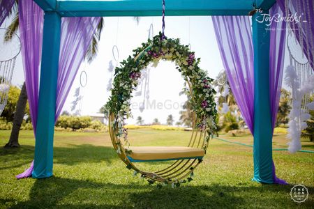 Pretty floral swing decor for mehendi