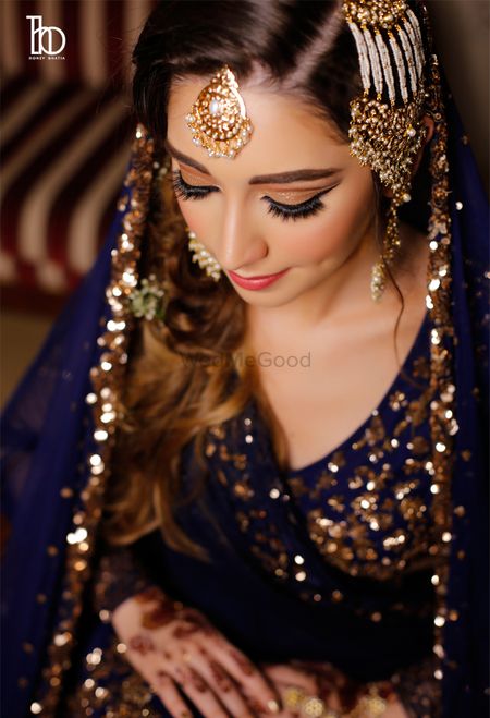 Photo of Muslim bridal look with pearl jhoomer