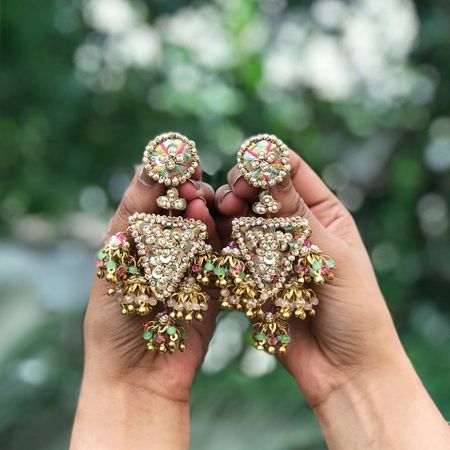 Gota earrings for mehendi jewellery 