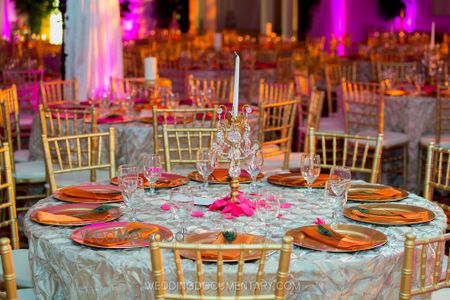 Photo of light blue table  cloth