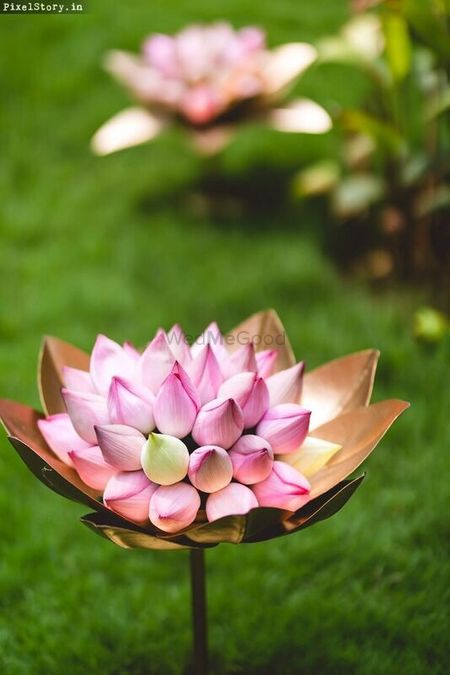 Unique decor elements with lotus flower 