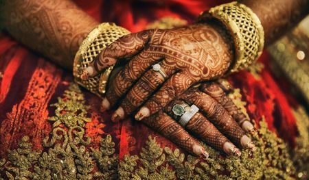 Bridal Hand Mehendi with Zardosi Work