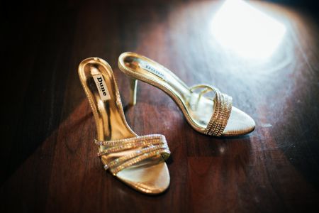 Gold and Diamond Bridal Shoes