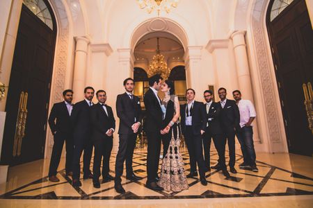 Couple Shot with Groom's Friends