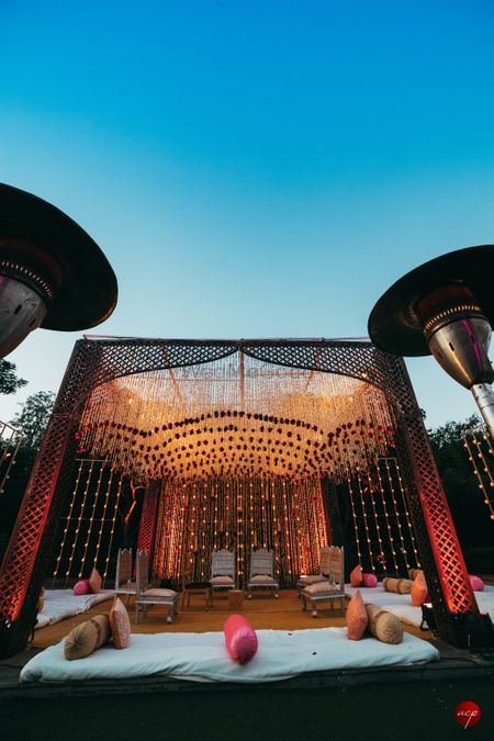 Grand mandap with floral strings 