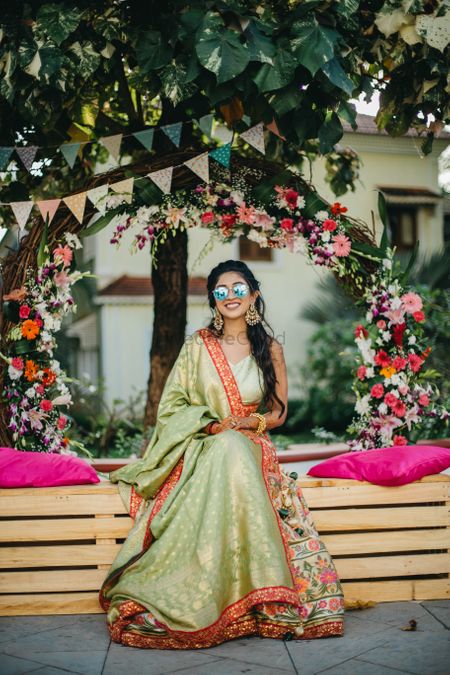 Photo of Floral wreath photoboooth for mehendi