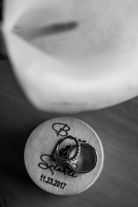 Engagement ring photo with personalised coaster 