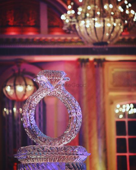 Engagement ideas ring ice sculpture 