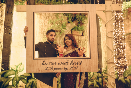 Photo of Rustic hanging personalised photobooth