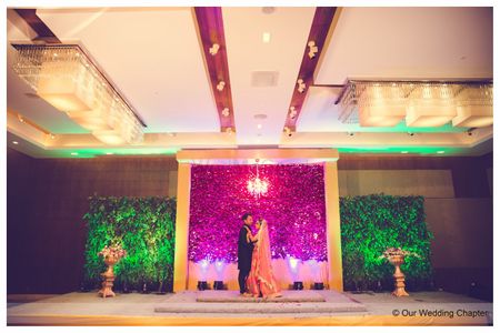 Photo of glamorous floral wall backdrop