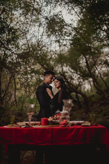 Forest picnic pre wedding shoot
