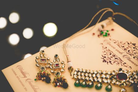Photo of Traditional Bridal Jewelry with Emerald Beads