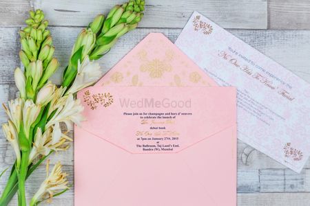 Photo of pink wedding cards