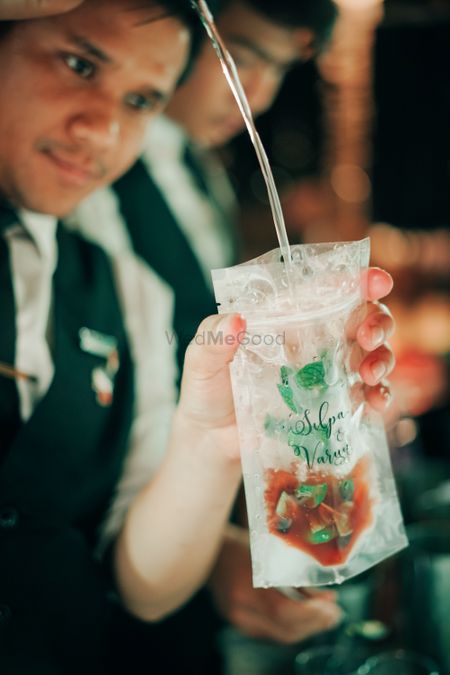 Unique cocktail or bar idea served in personalised bags