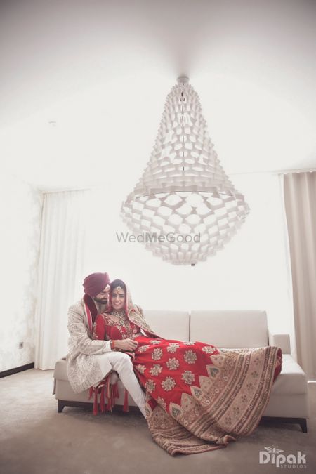 Photo of red bridal lehenga