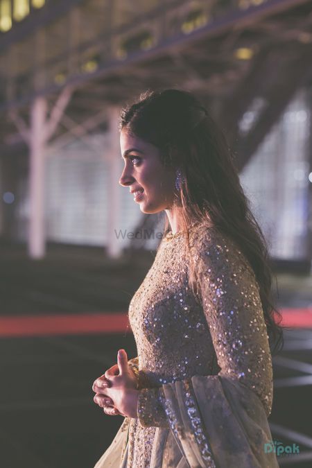 Bride in gold for engagement function