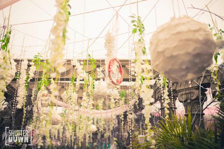 white floral hangings