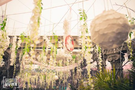 white floral hangings