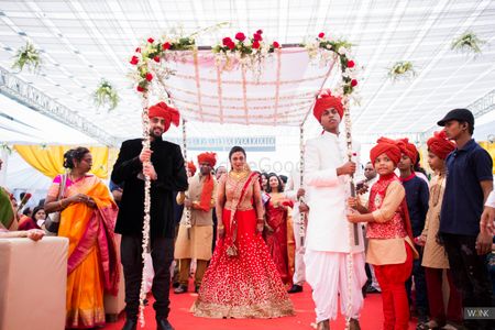 Photo of bridal entrance shot