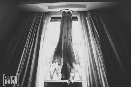 hanging gown shot