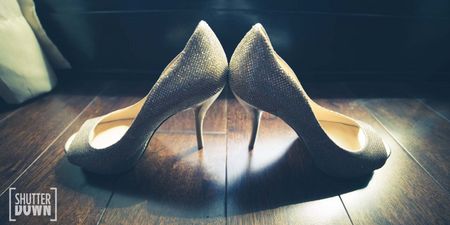 bridal silver shoes