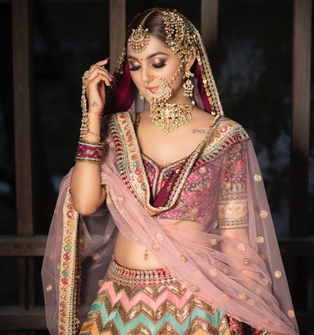 Bridal look with heavy jewellery