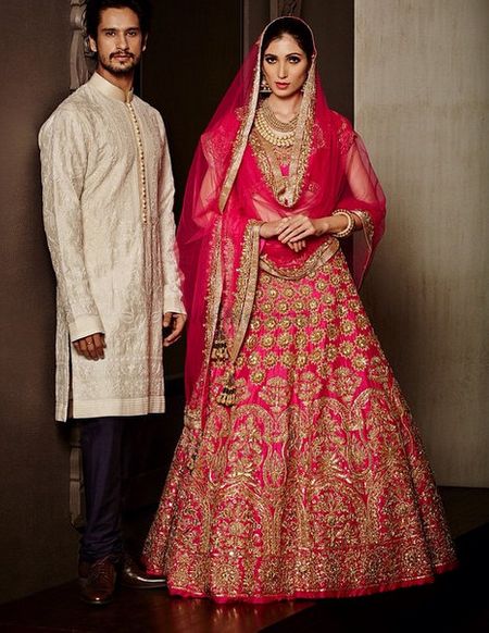 red bridal lehenga  by Manish Malhotra