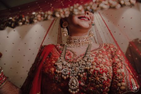 Bridal necklace with layered jewellery 