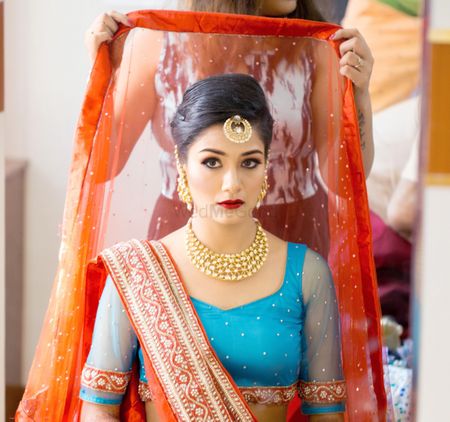Photo of Bride Wearing Dupatta Shot