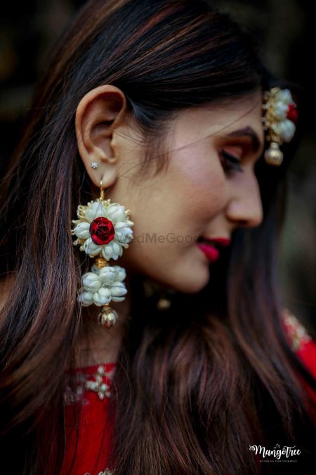 Photo of Floral earrings for mehendi
