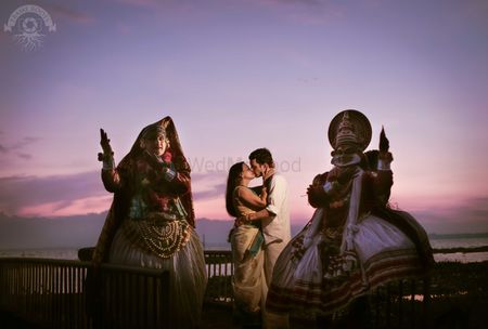Photo of Kathakali pre wedding shoot theme
