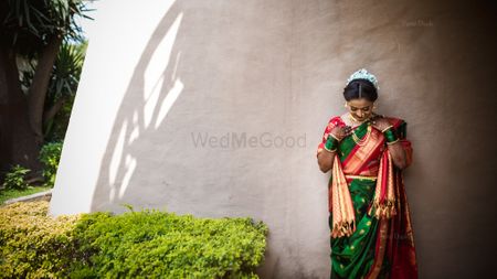 Such a vivid bridal silk saree!
