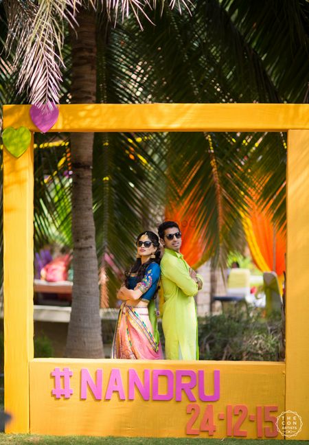 Photobooth frame at Indian wedding