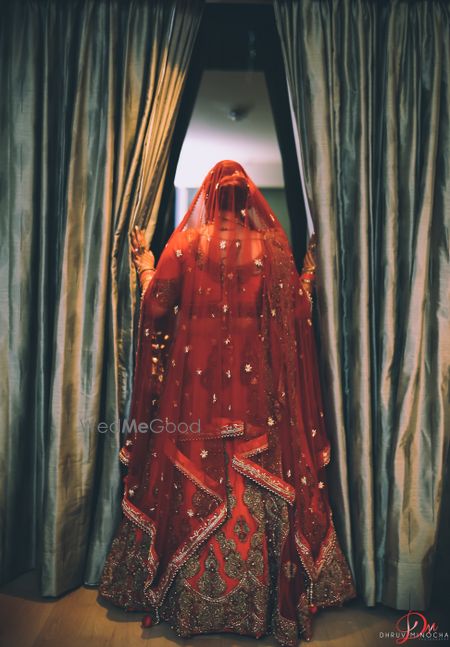 Photo of red bridal lehenga