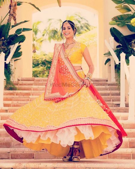 Yellow Red Combination Lehenga Beutiful Indian Designer Wear for Bandhej  Weddings Designer Lehenga Set Indian Lehengas - Etsy