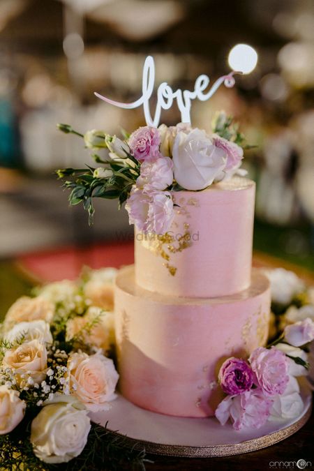 Floral cake decor with a topper!