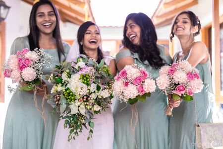A fun and full of happiness Christian bride with bridesmaids!