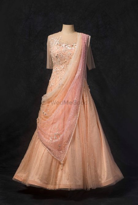 Photo of Peach embroidered gown