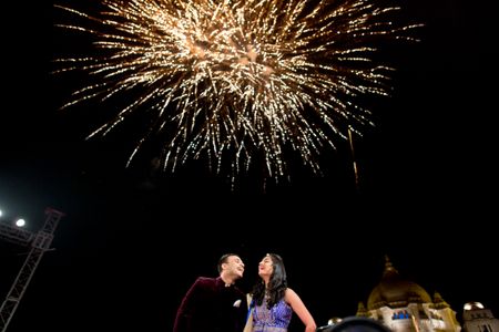 Couple Shot with Fireworks