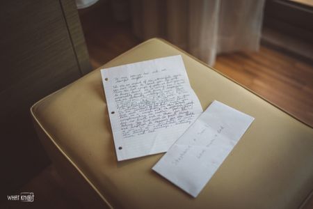 Photo of Brides letter for her father on her wedding day