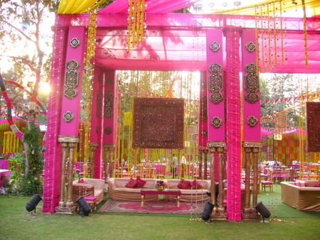 Pink and Yellow Themed Mehendi