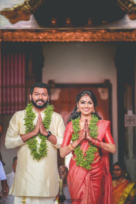 A south Indian couple on their wedding day